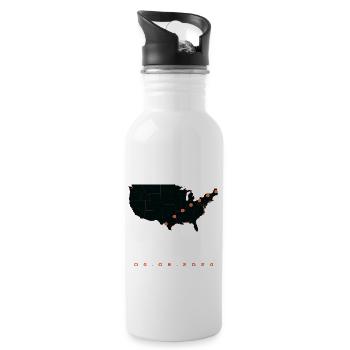Total Solar Eclipse Map Path of Totality Lover - Water bottle with straw - white - Right
