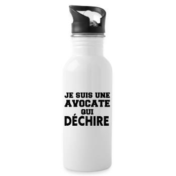 Je suis une avocate qui déchire - Gourde avec paille intégrée - blanc - Droite