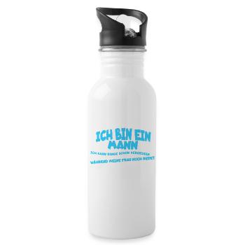 I'm a man, forget things humor - Water bottle with straw - white - Right