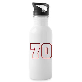70 Zahl nummer - Trinkflasche mit integriertem Trinkhalm - Weiß - Rechts