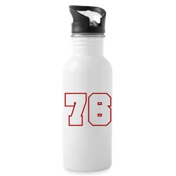 76 Numéro de numéro - Gourde avec paille intégrée - blanc - Droite