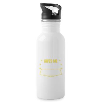 Cinnamon Roll Gives Me Teacher Powers Funny - Water bottle with straw - white - Right