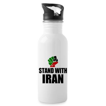 Stand with iran - Gourde avec paille intégrée - blanc - Droite