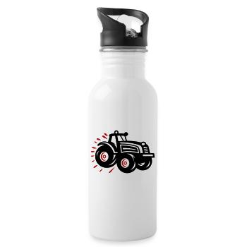 Tracteur Agriculteur Silhouette Agriculteur - Gourde avec paille intégrée - blanc - Droite