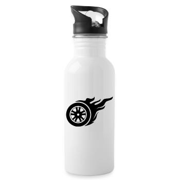 Tires fire - Water bottle with straw - white - Right