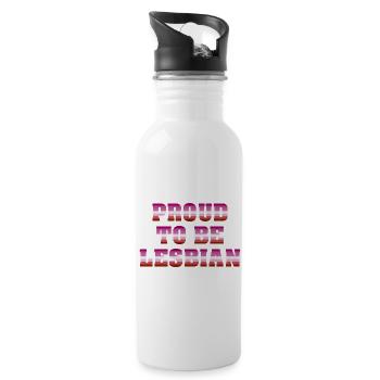 Proud To Be Lesbian - Trinkflasche mit integriertem Trinkhalm - Weiß - Rechts