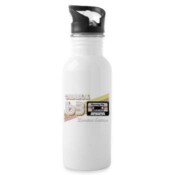 1963 Jahrgang Geburtstag Retro Vintage Geschenk - Trinkflasche mit integriertem Trinkhalm - Weiß - Rechts