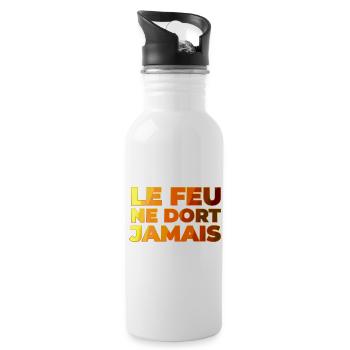 Le feu ne dors jamais - Gourde avec paille intégrée - blanc - Droite