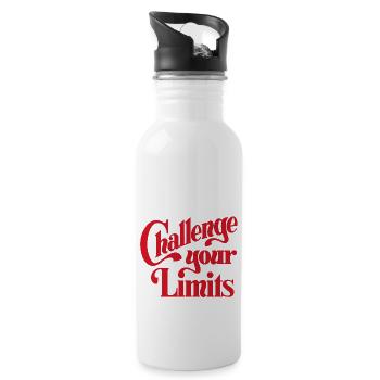 Challenge your Limits - Designed by KissingLetters - Water bottle with straw - white - Right