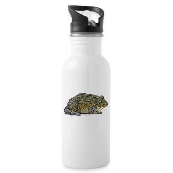 African bullfrog - Water bottle with straw - white - Right