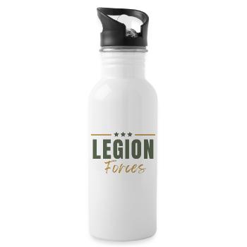 Legionstruppen - Trinkflasche mit integriertem Trinkhalm - Weiß - Rechts