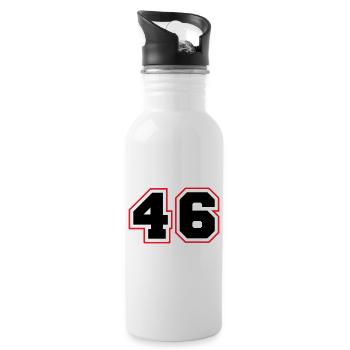 46 number symbol - Water bottle with straw - white - Right