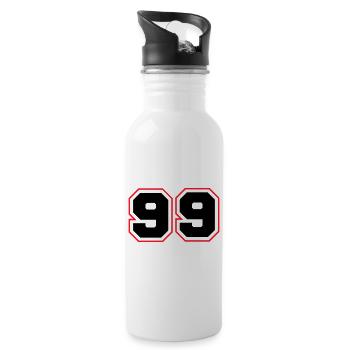 99 Number Symbol - Water bottle with straw - white - Right