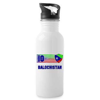 Balochistan Football Team - Water bottle with straw - white - Right