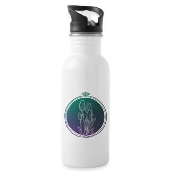 Tulips - Water bottle with straw - white - Right