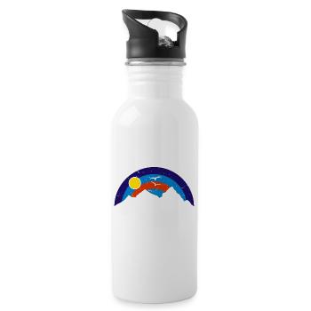 Colorado State USA Berge Wandern Urlaub retro - Trinkflasche mit integriertem Trinkhalm - Weiß - Rechts