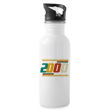 2000 Vintage Vintage Anniversaire Rétro Cadeau - Gourde avec paille intégrée - blanc - Droite