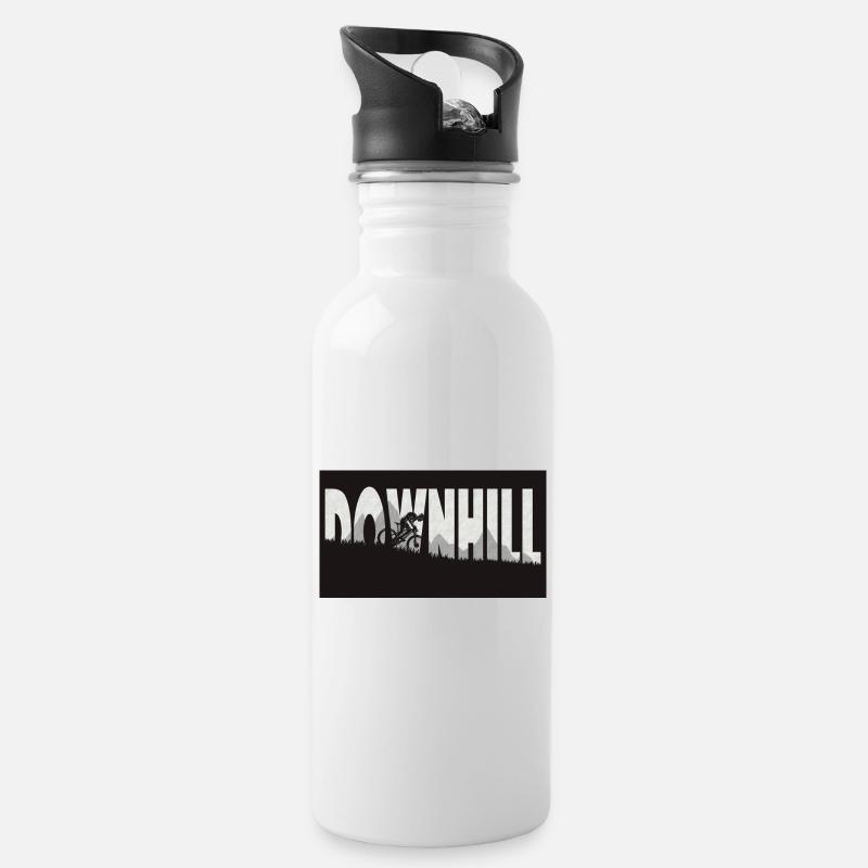 MTB downhill - Trinkflasche mit integriertem Trinkhalm - Weiß