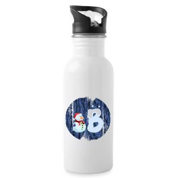 snowman b - Water bottle with straw - white - Right