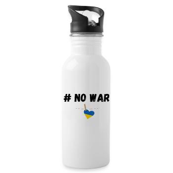 Ukraine - Trinkflasche mit integriertem Trinkhalm - Weiß - Rechts