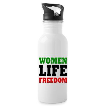 Women life freedom iran - Trinkflasche mit integriertem Trinkhalm - Weiß - Rechts