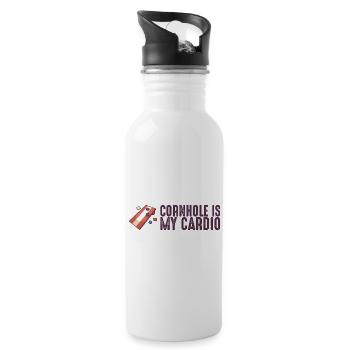 Cornhole est mon cardio cornhole sacs Cornhole - Gourde avec paille intégrée - blanc - Droite