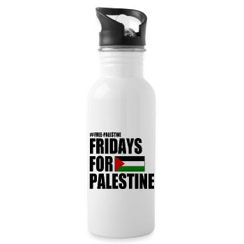 Free palestine fridays for palestine - Trinkflasche mit integriertem Trinkhalm - Weiß - Rechts