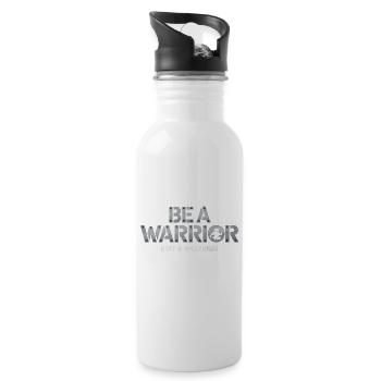 Be a warrior, not a worrier inspirational saying - Water bottle with straw - white - Right