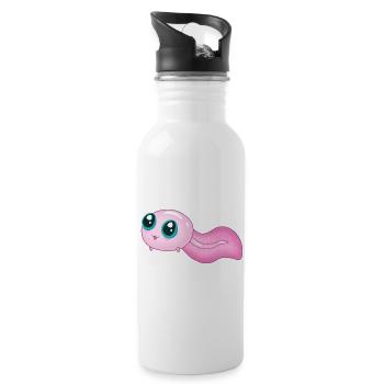 Süße rosa Kaulquappe - Trinkflasche mit integriertem Trinkhalm - Weiß - Rechts