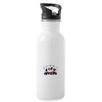 Piss Poor Bluffer Poker Sarcastic Poker Player - Trinkflasche mit integriertem Trinkhalm - Weiß - Rechts