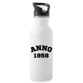 Anno 1958 Birthday Year of birth - Water bottle with straw - white - Right