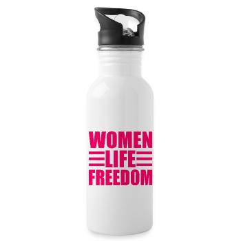 Women life freedom - Water bottle with straw - white - Right