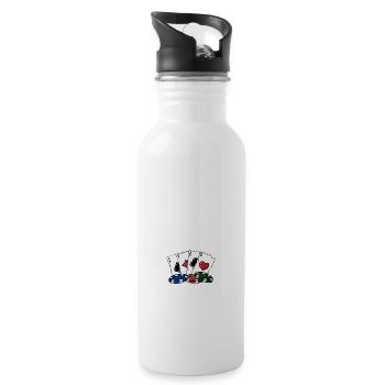 First I Poker then I Poke Her Poker Player Couples - Water bottle with straw - white - Right
