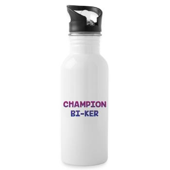 Champion Biker Bisexual LGBTQ Bi Pride LGBT - Trinkflasche mit integriertem Trinkhalm - Weiß - Rechts