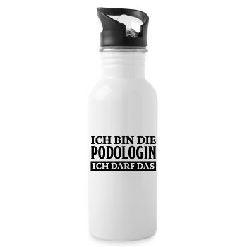 Podologin Spruch Fußpflegerin Podologin Geschenk - Trinkflasche mit integriertem Trinkhalm - Weiß - Rechts