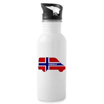 Norvège - Van/Camping Van Contour - Gourde avec paille intégrée - blanc - Droite