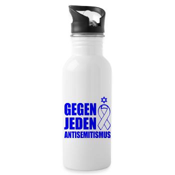 gegen jeden antisemitismus - Trinkflasche mit integriertem Trinkhalm - Weiß - Rechts