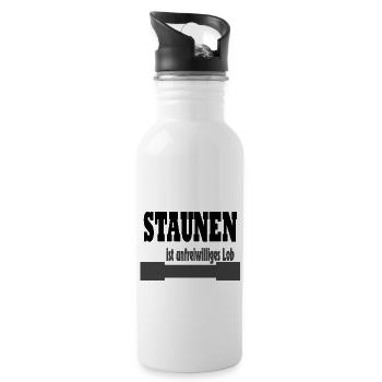 stauenen unfreiwilliges lob schwarz - Trinkflasche mit integriertem Trinkhalm - Weiß - Rechts