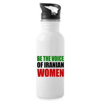 Be the voice of iranian women - Water bottle with straw - white - Right