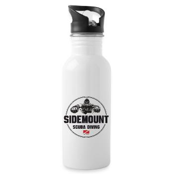 Sidemount Diver Gift Diving - Water bottle with straw - white - Right