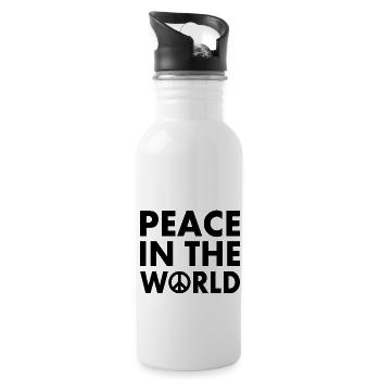 Peace in the world - Gourde avec paille intégrée - blanc - Droite