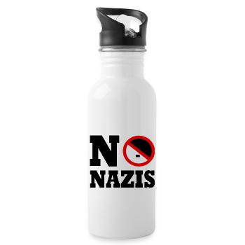 No nazis - Trinkflasche mit integriertem Trinkhalm - Weiß - Rechts