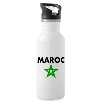 Marokko - Trinkflasche mit integriertem Trinkhalm - Weiß - Rechts