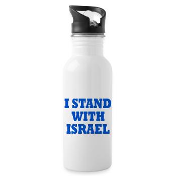 I Stand with israel - Gourde avec paille intégrée - blanc - Droite