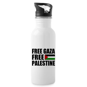 Free gaza Free palestine - Water bottle with straw - white - Right
