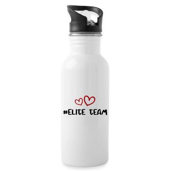 Elite Team Heart Love - Water bottle with straw - white - Right