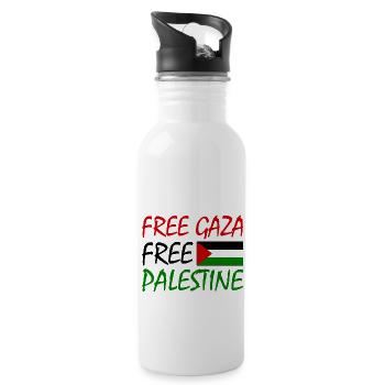 Free gaza Free palestine - Water bottle with straw - white - Right