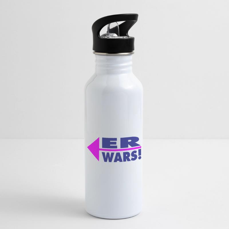Er wars! Partner- oder Partyshirt Trinkflasche mit integriertem Trinkhalm