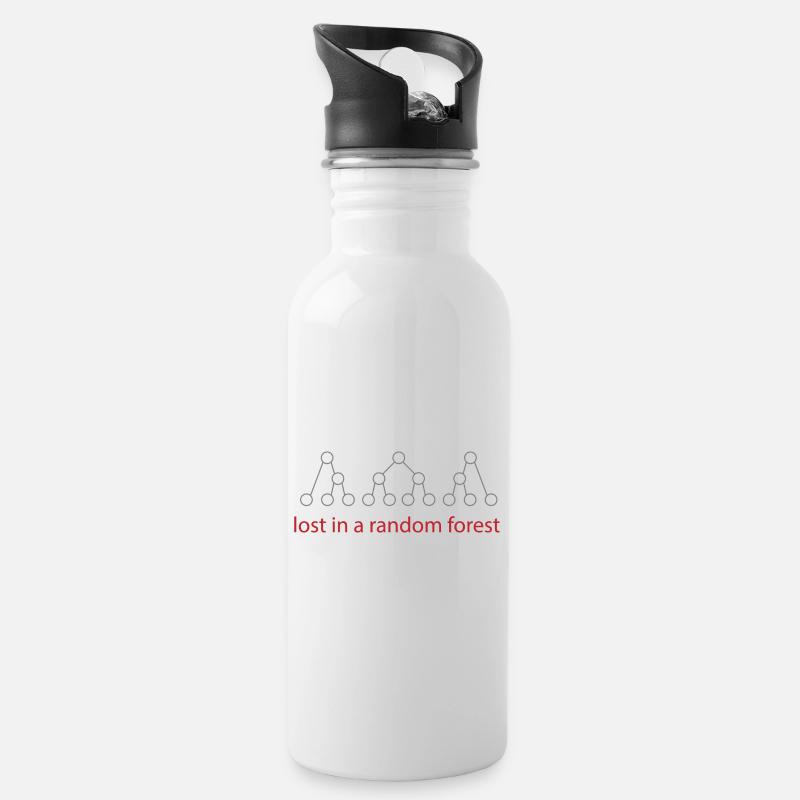 Forest Informatik Datenwissenschaft Geschenk - Trinkflasche mit integriertem Trinkhalm - Weiß