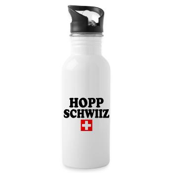 Hopp schwiiz - Gourde avec paille intégrée - blanc - Droite
